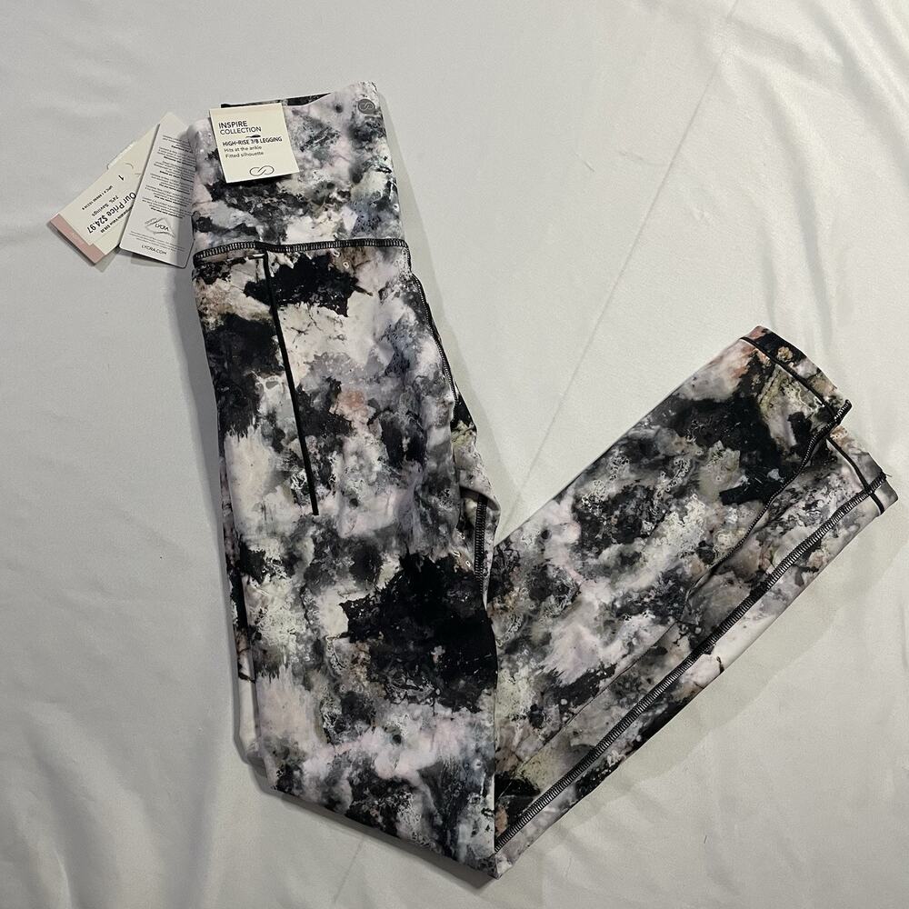 NWT CALIA Inspire High-Rise 7/8 Leggings Precious Mineral Multi Print Womens XS